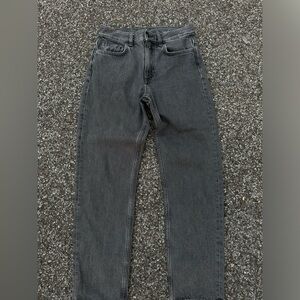 COS sz 26 Slim Leg Mid Rise Gray Black Denim Jeans